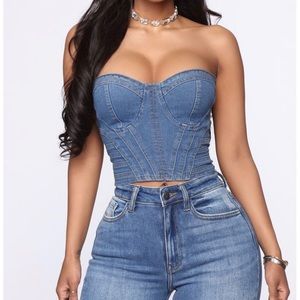 Denim bustier